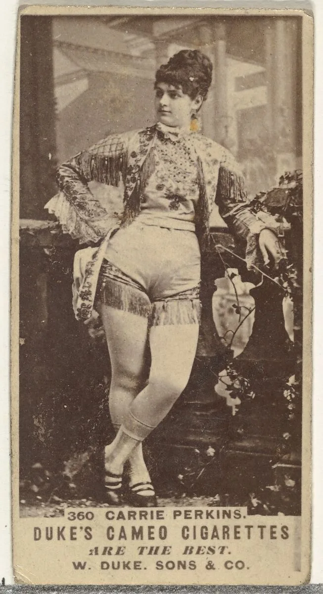 Card Number 360, Carrie Perkins, from the Actors and Actresses series (N145-5) issued by Duke Sons & Co. to promote Cameo Cigarettes — W. Duke, Sons & Co.