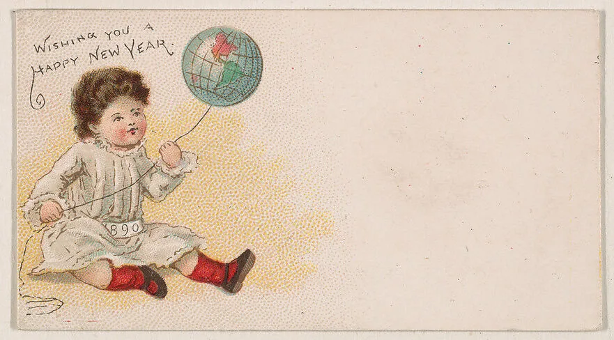 Wishing You a Happy New Year, from the New Years 1890 series (N227) issued by Kinney Bros. — Kinney Brothers Tobacco Company
