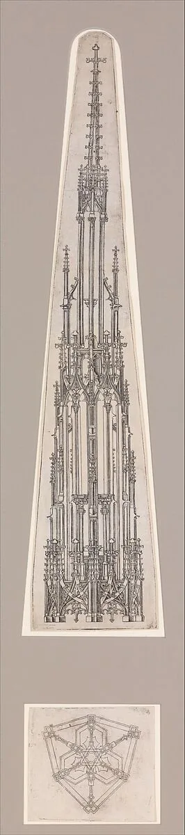 Elevation of a Gothic Pinnacle with a Hexagonal Plan — Wenzel von Olmutz