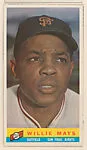 Willie Mays, Outfield, San Fran. Giants, from the Bazooka "Blank Back" series (R414-15), issued by Topps Chewing Gum Company. — Topps Chewing Gum Company
