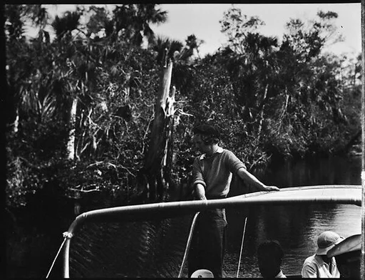 [Unidentified Woman on Dayboat in Everglades, Florida]
