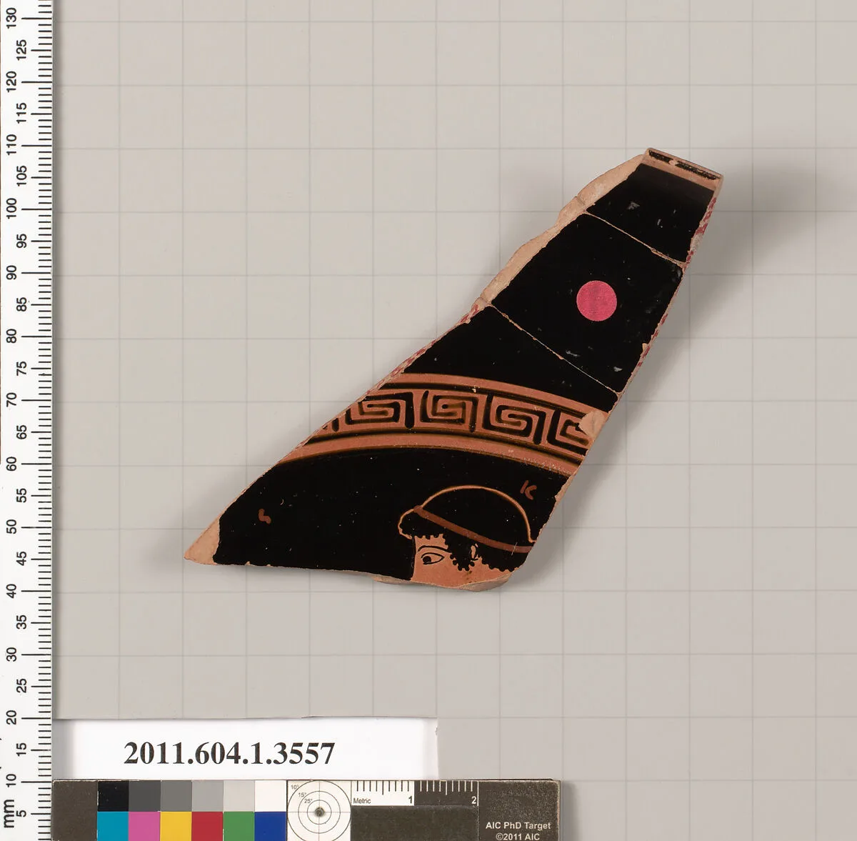 Terracotta rim fragment of a kylix (drinking cup) — Tarquinia Painter