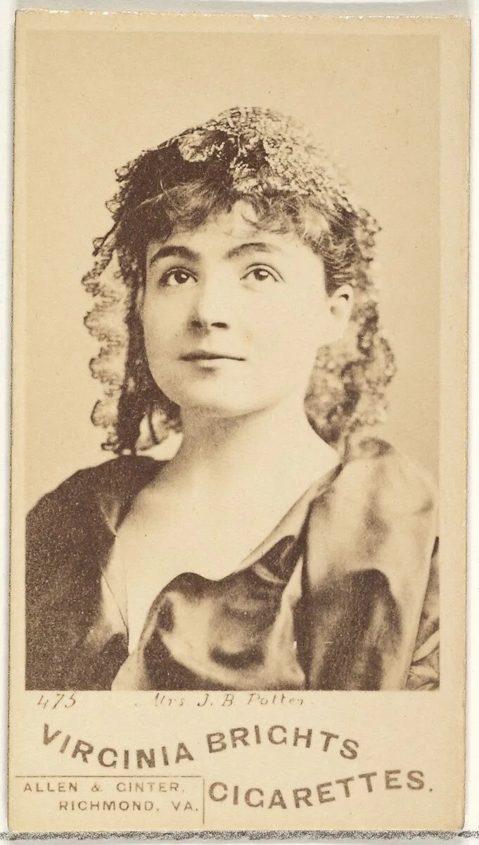 Card 475, Mrs. J.B. Potter, from the Actors and Actresses series (N45, Type 1) for Virginia Brights Cigarettes — Allen & Ginter