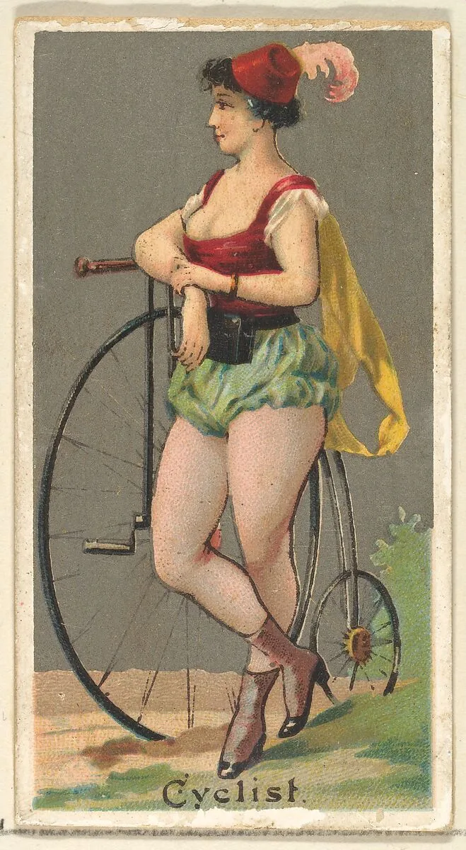 Cyclist, from the Occupations for Women series (N166) for Old Judge and Dogs Head Cigarettes — Goodwin & Company