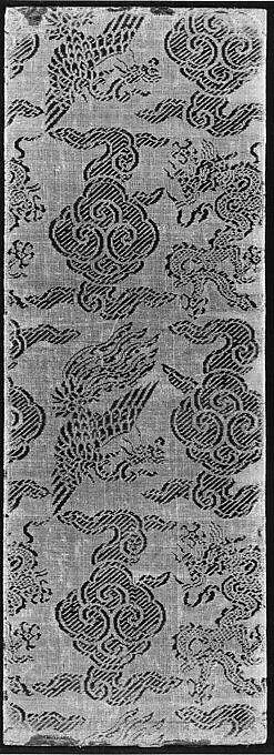 明中期 絲織花紗龍鳳祥雲紋佛經封皮|Sutra cover with dragons and phoenixes amid clouds — Unknown