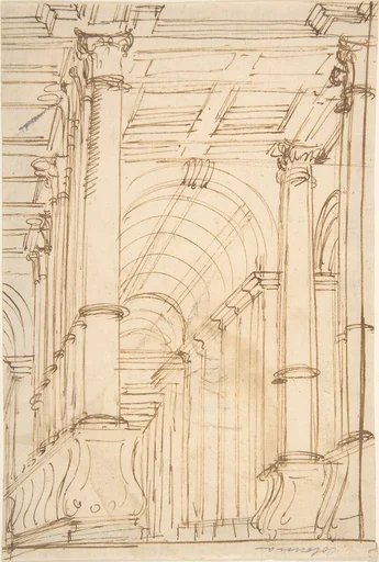 Design for a Console supported by Putto (recto); Architectural Arcade (verso)