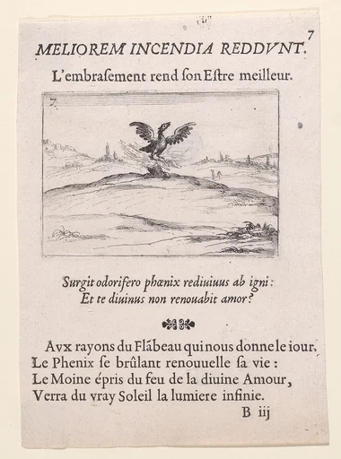 Le Phénix se Brulant (The Phoenix is Burning), from Lux Claustri ou La Lumière du Cloitre (The Light of the Cloisters), plate 7