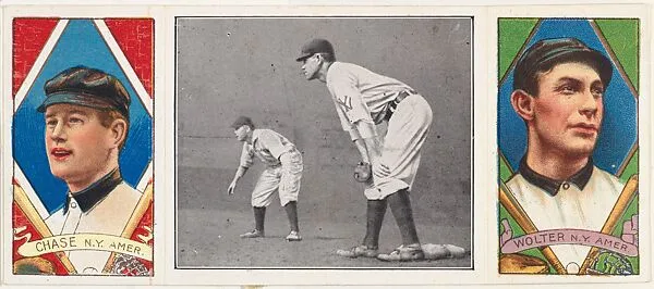 "Chase Dives into Third," with Harold W. Chase and H. Wolter, from the series Hassan Triple Folders (T202) — Hassan Cigarettes