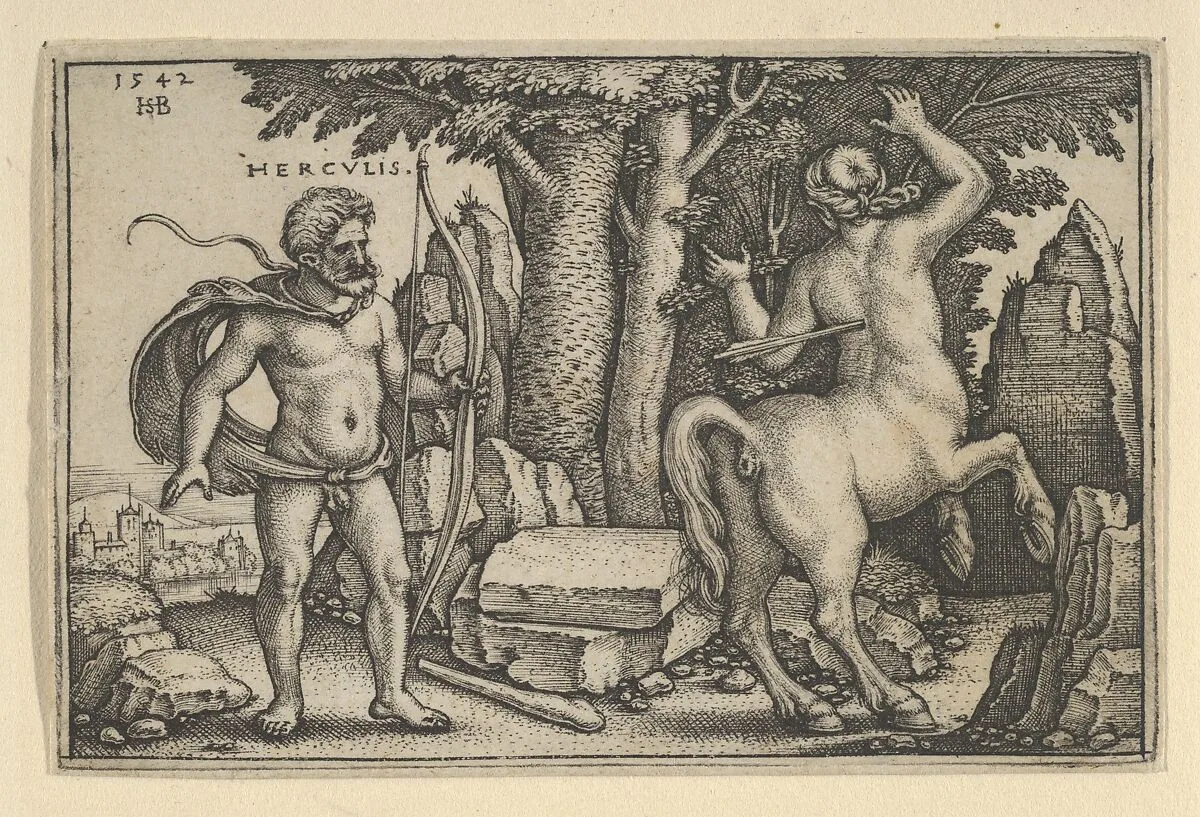 Hercules Killing Nessus, from "The Labors of Hercules" — Sebald Beham