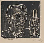 Portrait of a woodcarver, from the portfolio '15 Grabados en madera' (Madrid 1929) — Gabriel Fernández Ledesma