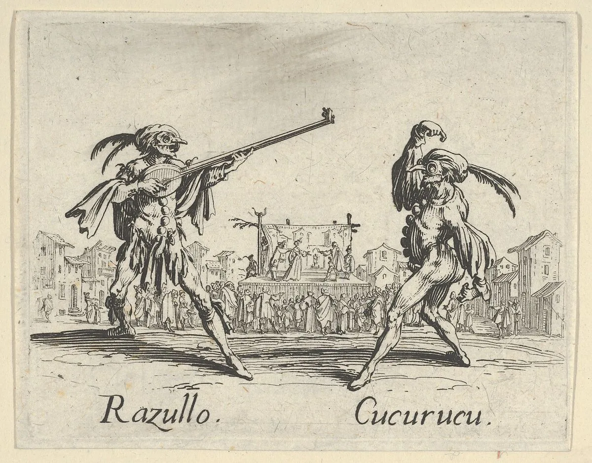 Razullo - Cucurucu, from the Balli di Sfessania — Jacques Callot
