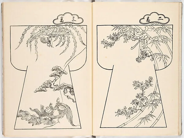 元禄模様雛形|Genroku moyo hinagata (kosode designs from the Genroku period) — Unknown