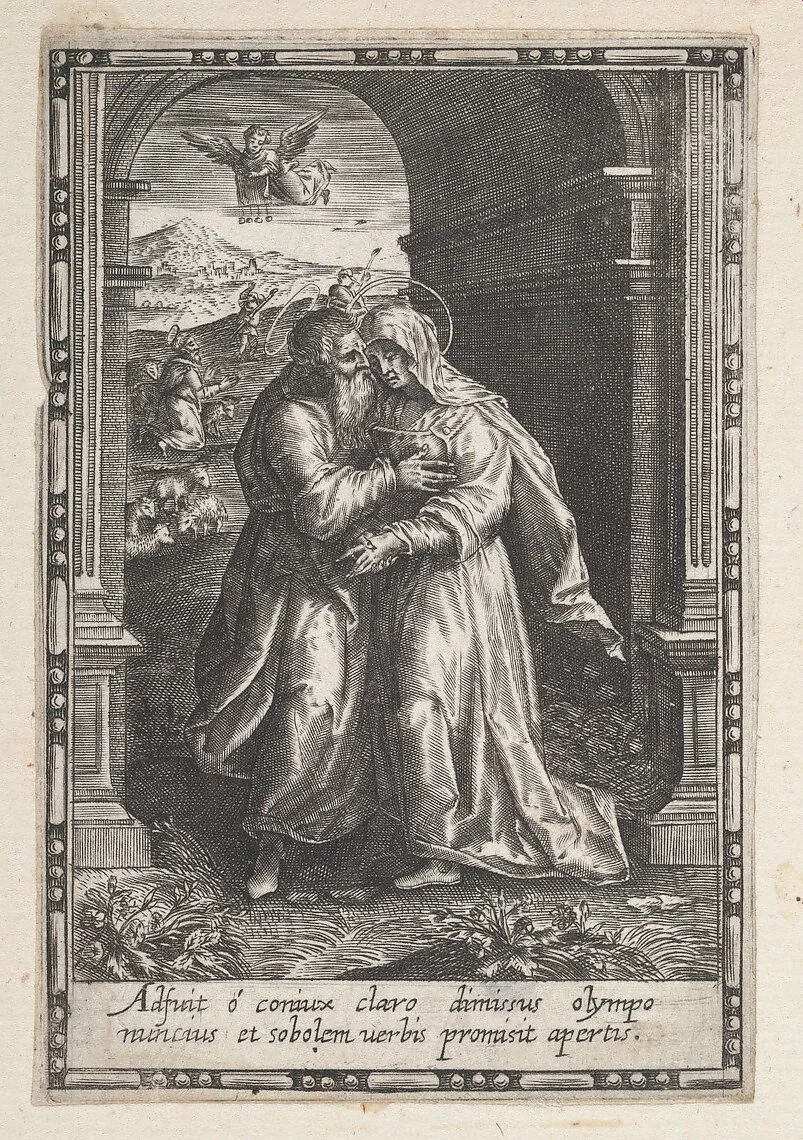 Joachim and Anne Meeting at the Golden Gate — Anonymous|Justus Sadeler