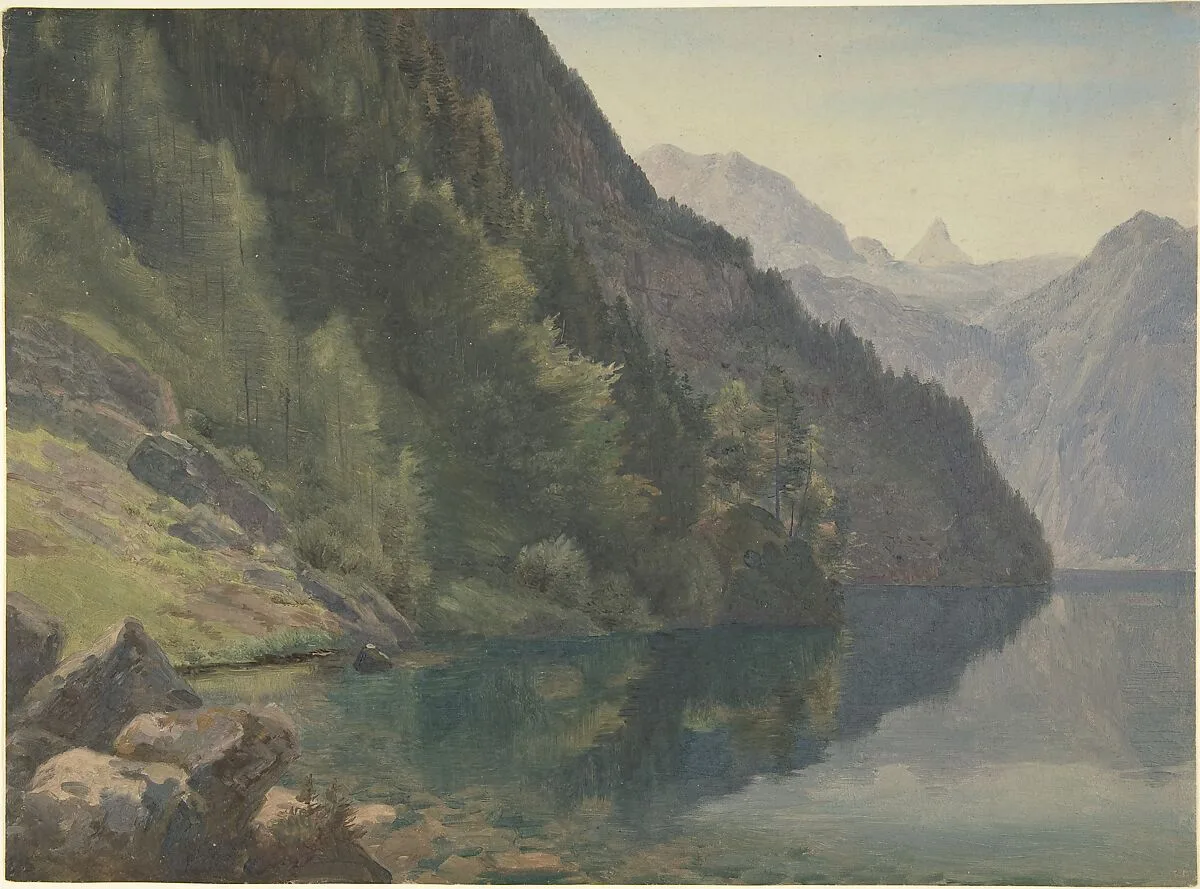 Wooded Shore at the King Lake (Königsee) — Johann Heinrich Schilbach