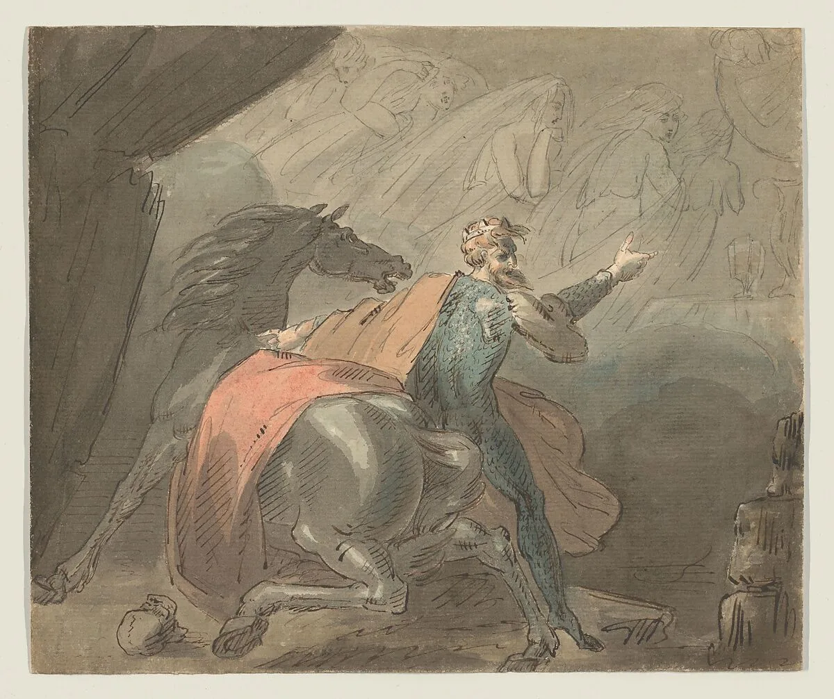 A King and a Horse with Ghostly Women — William Hamilton