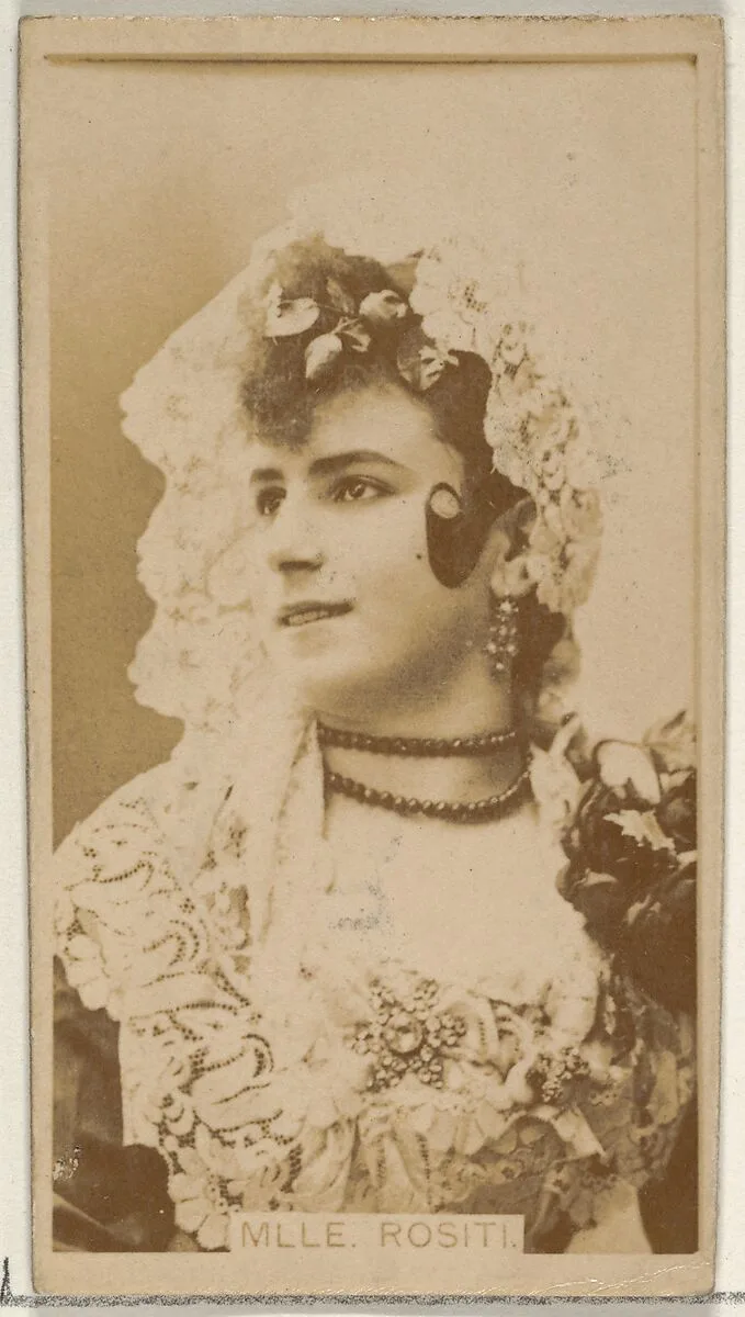 Mlle. Rositi, from the Actors and Actresses series (N45, Type 8) for Virgina Brights Cigarettes — Allen & Ginter