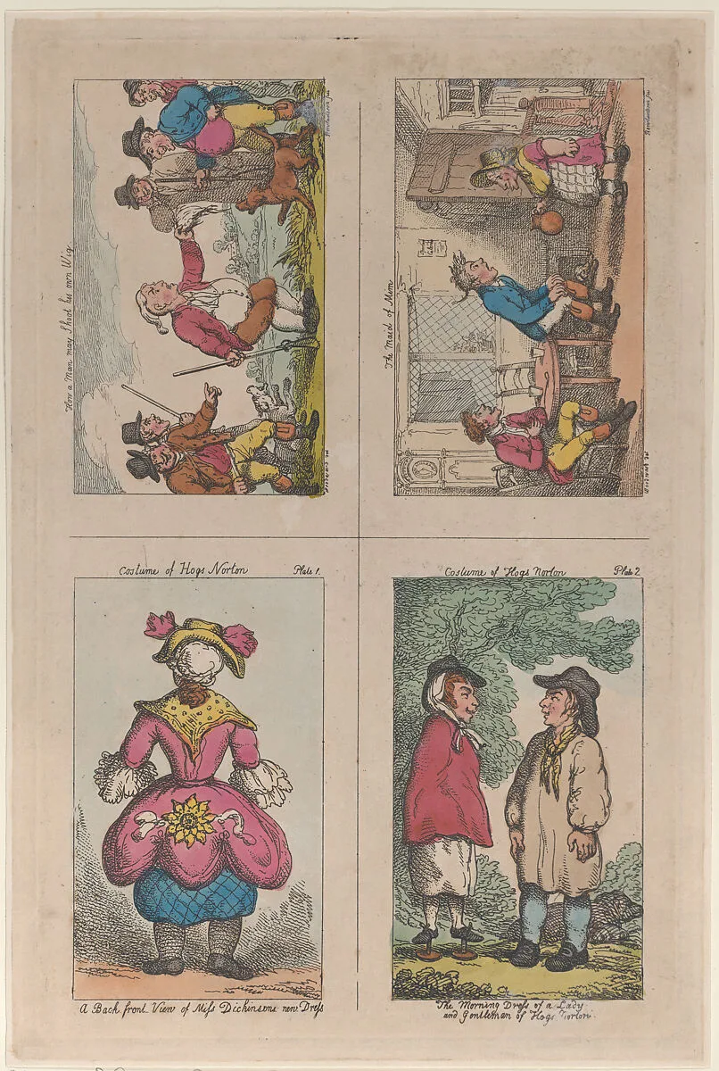 Costume of Hogs Norton, How a Man May Shoot His Own Wig, and The Maid of Mim — George Murgatroyd Woodward|Thomas Rowlandson