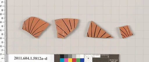 Terracotta fragments of kylikes: eye-cups (drinking cups)