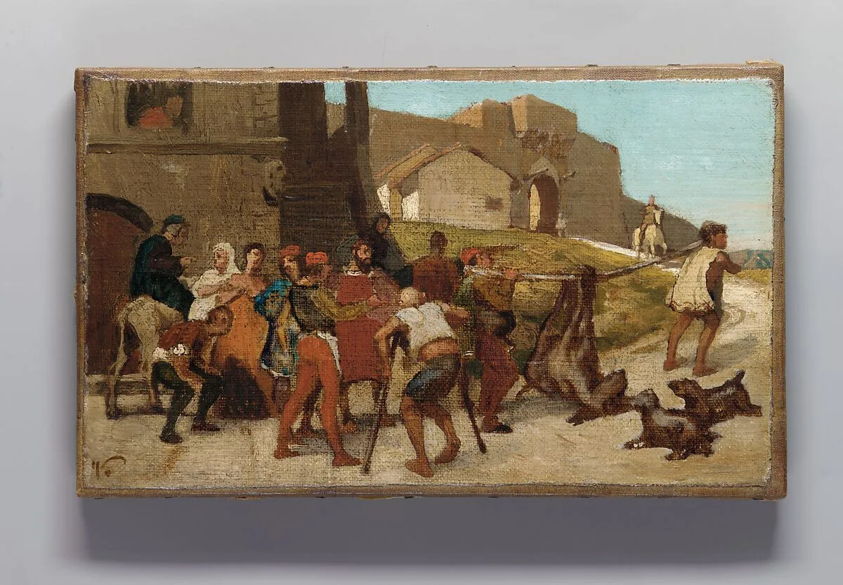 The Fable of the Miller, His Son, and the Donkey No. 6 — Elihu Vedder
