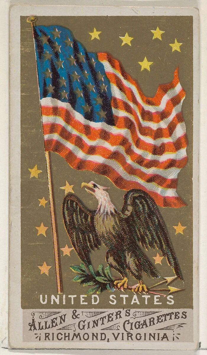 United States, from Flags of All Nations, Series 1 (N9) for Allen & Ginter Cigarettes Brands — Allen & Ginter