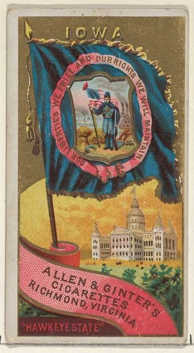 Iowa, from Flags of the States and Territories (N11) for Allen & Ginter Cigarettes Brands