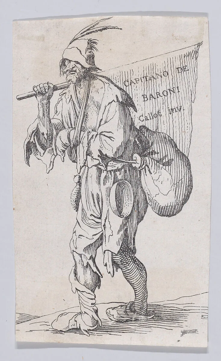 Reverse Copy of the Frontispiece, from "Les Gueux suite appelée aussi Les Mendiants, Les Baroni, ou Les Barons" (The Beggars, also called the Barons) — Jacques Callot|Anonymous