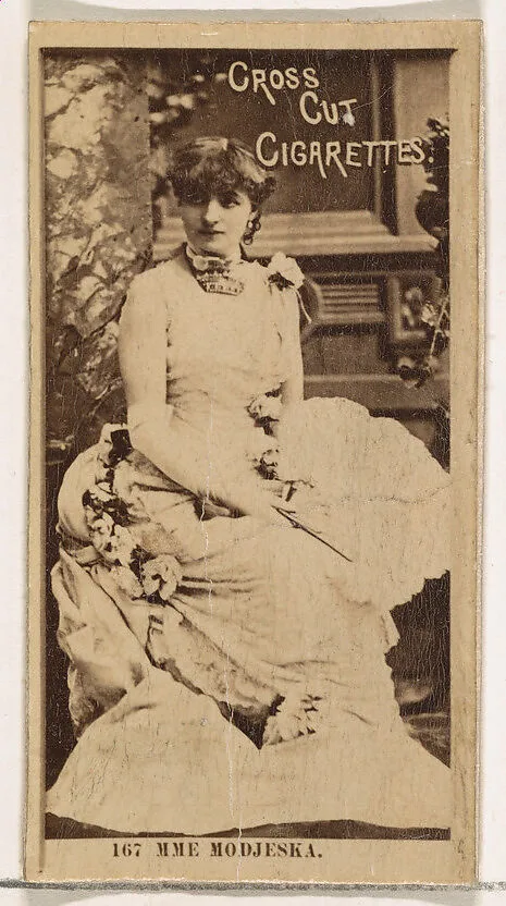 Card Number 167, Mme. Modjeska, from the Actors and Actresses series (N145-2) issued by Duke Sons & Co. to promote Cross Cut Cigarettes — W. Duke, Sons & Co.