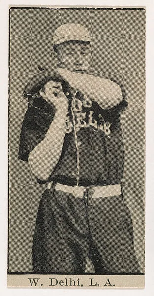 Lee William "Flame" Delhi, Los Angeles, from Mono Cigarettes Leading Actresses and Baseball Players series, 1910-1911 — The Mono Tobacco Company