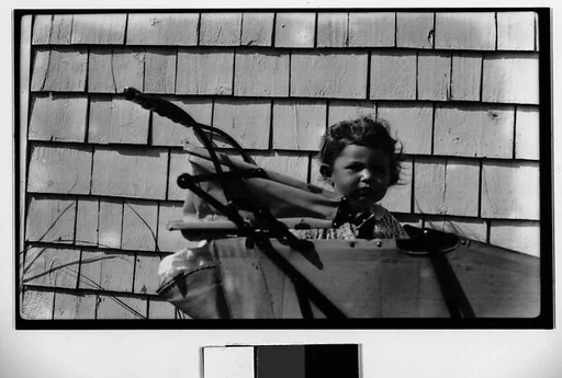 [Judith Shahn in Baby Carriage, Truro, Massachusetts]