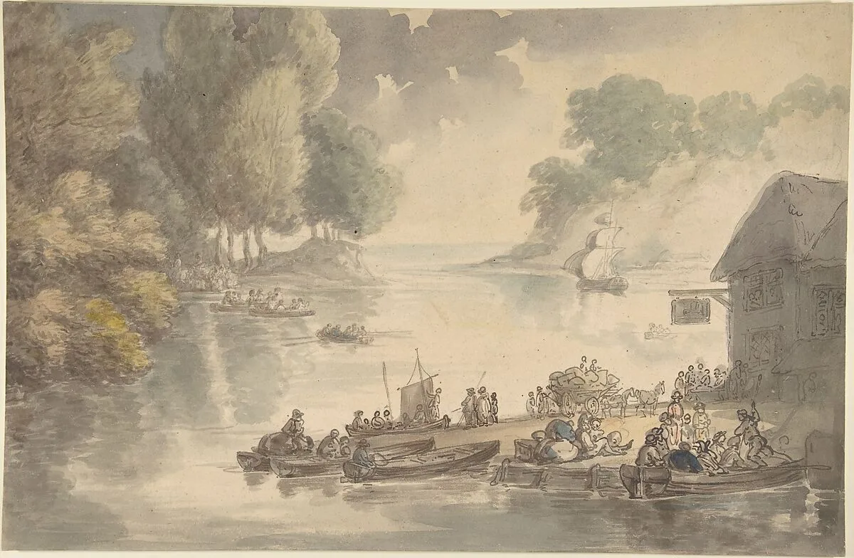 The Inn at the Ford — Thomas Rowlandson