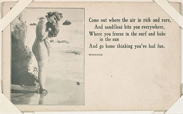 Bathing beauty with message from Mack Sennett Comedies Arcade series (W423) — Unknown