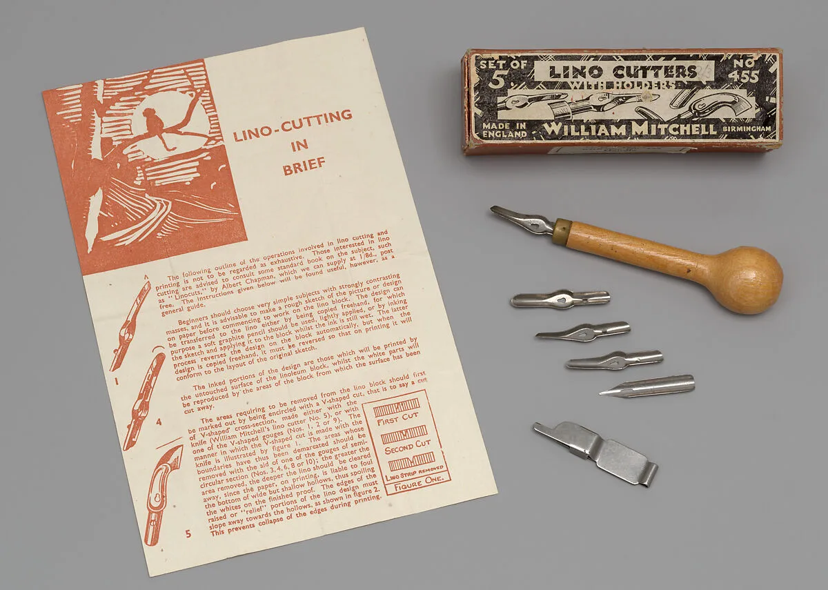 Tools accompanying The Art and Craft of Lino Cutting and Printing by Claude Flight — Claude Flight