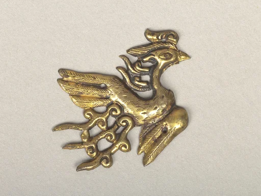 금제  봉황 무늬  장식  고려|金製 鳳凰文   裝飾  高麗|Ornament in the shape of a phoenix