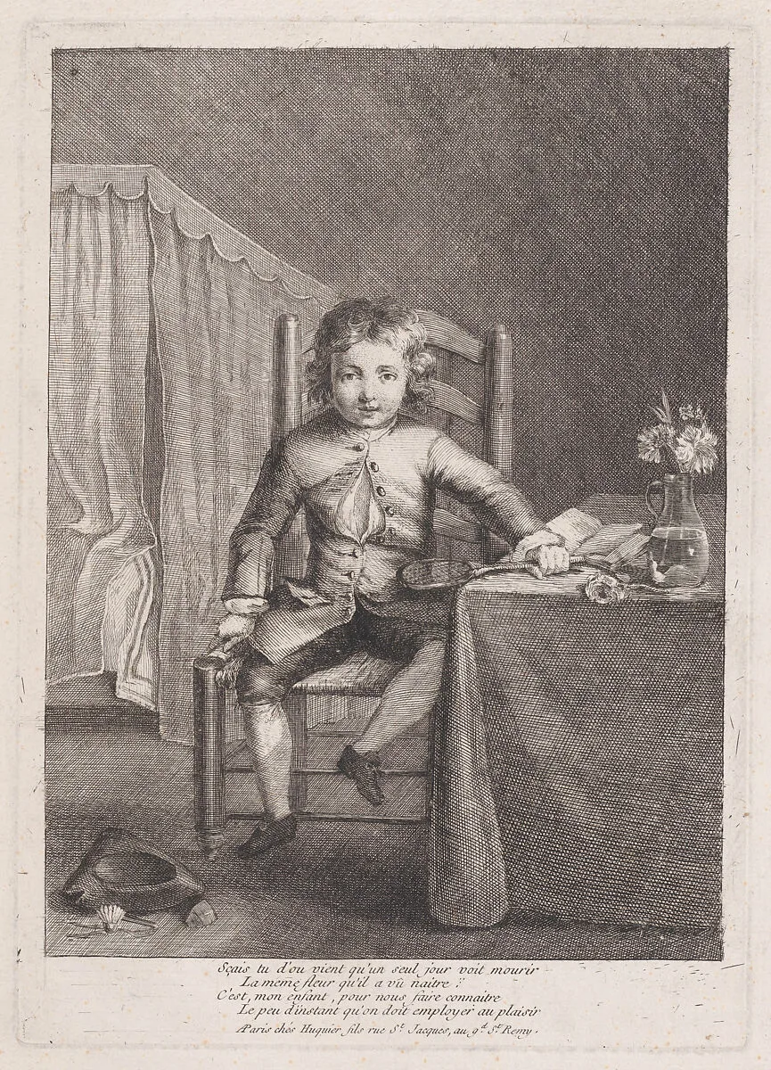 Boy Sitting on a Chair Holding a Shuttlecock — Jean Siméon Chardin