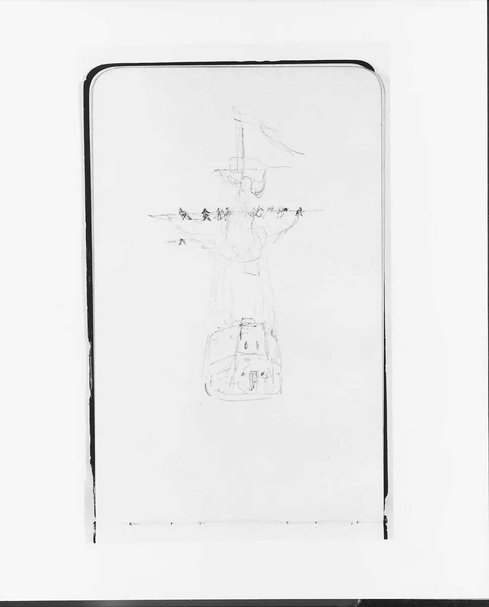 Sketch of a Ship Seen from the Stern (from Sketchbook) — Albert Bierstadt