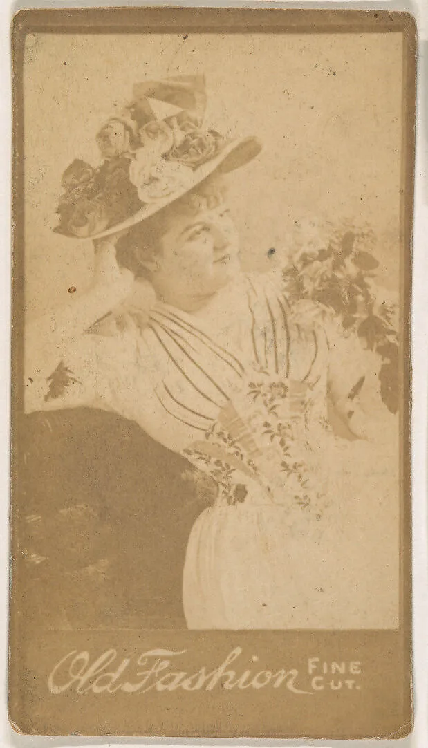 Actress wearing floral hat, from the Actresses series (N664) promoting Old Fashion Fine Cut Tobacco — Unknown