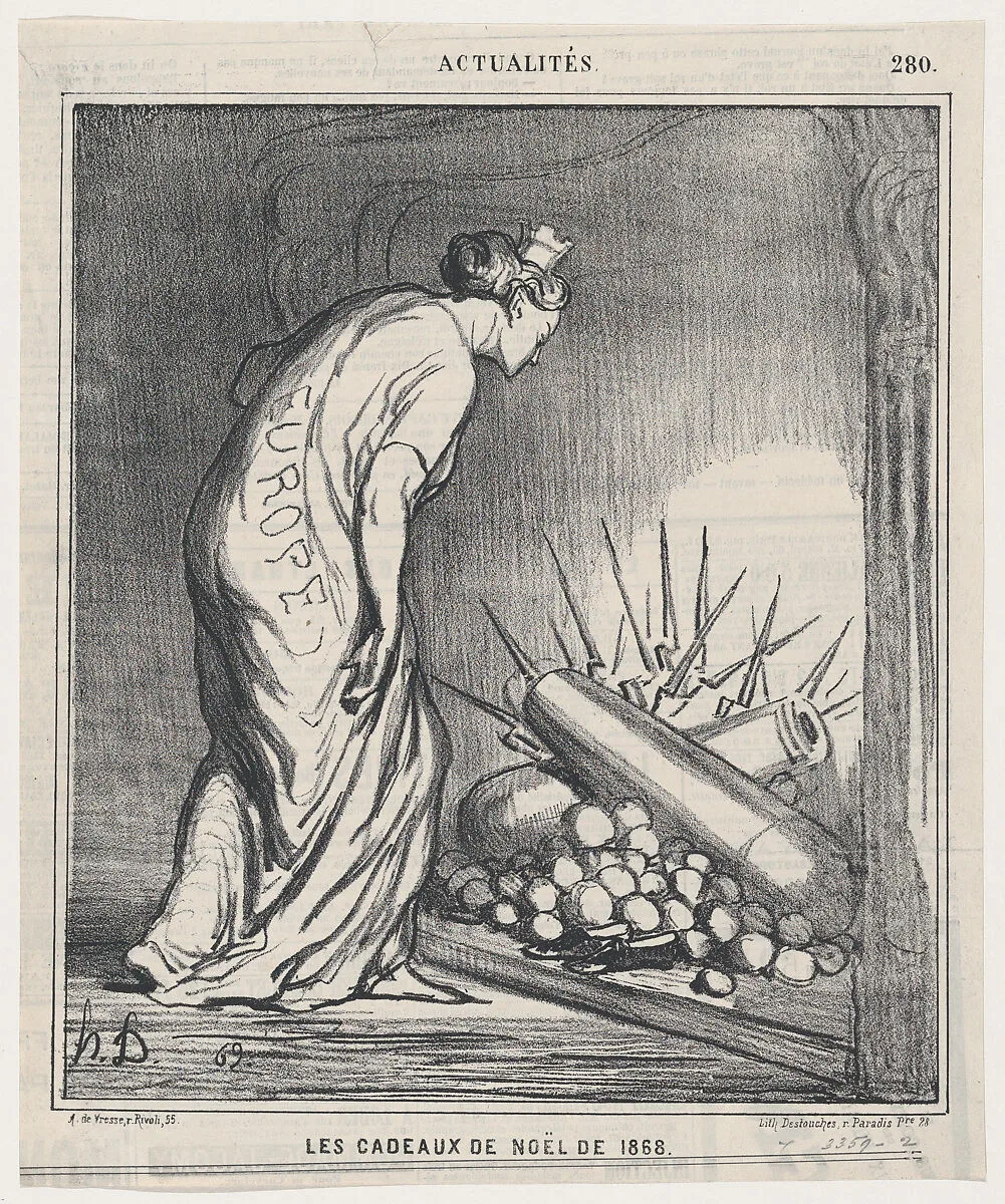Christmas presents in 1868, from 'News of the day,' published in Le Charivari, December 25, 1868 — Honoré Daumier|Arnaud de Vresse|Destouches