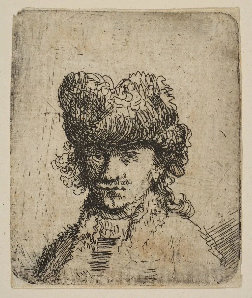 Self-Portrait in a Fur Cap: Bust — Rembrandt (Rembrandt van Rijn)