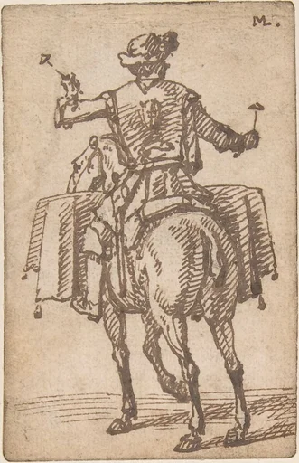 A Mounted Drummer from the Back