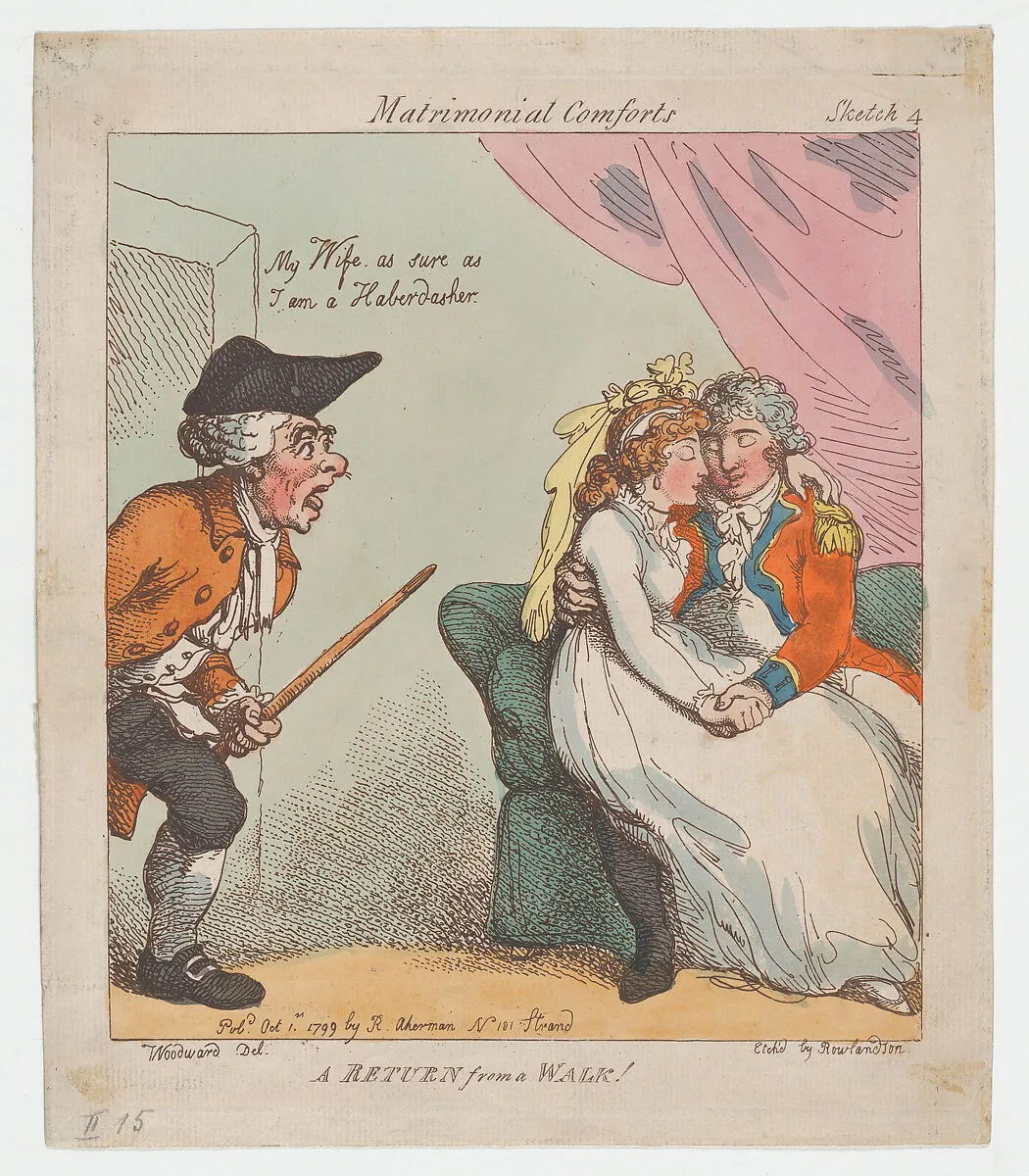A Return from a Walk — Thomas Rowlandson|Rudolph Ackermann, London|George Murgatroyd Woodward