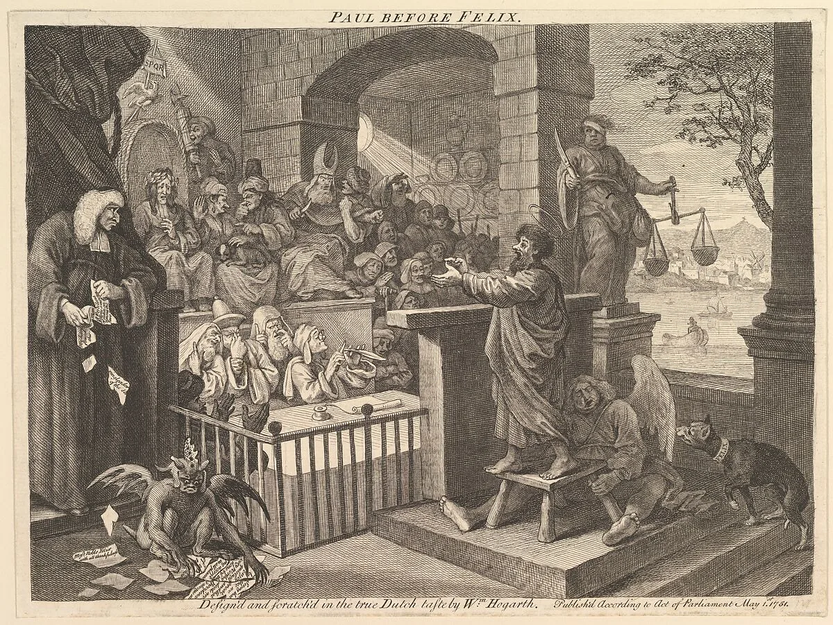 Paul Before Felix Burlesqued — William Hogarth