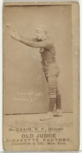 Mortimer Martin "Mart" McQuaid, Right Field, Denver, from the Old Judge series (N172) for Old Judge Cigarettes