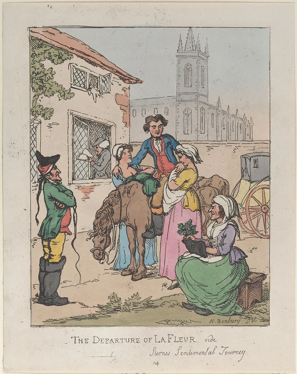 The Departure of La Fleur, Sterne's "Sentimental Journey" — Laurence Sterne|Thomas Rowlandson|Henry William Bunbury
