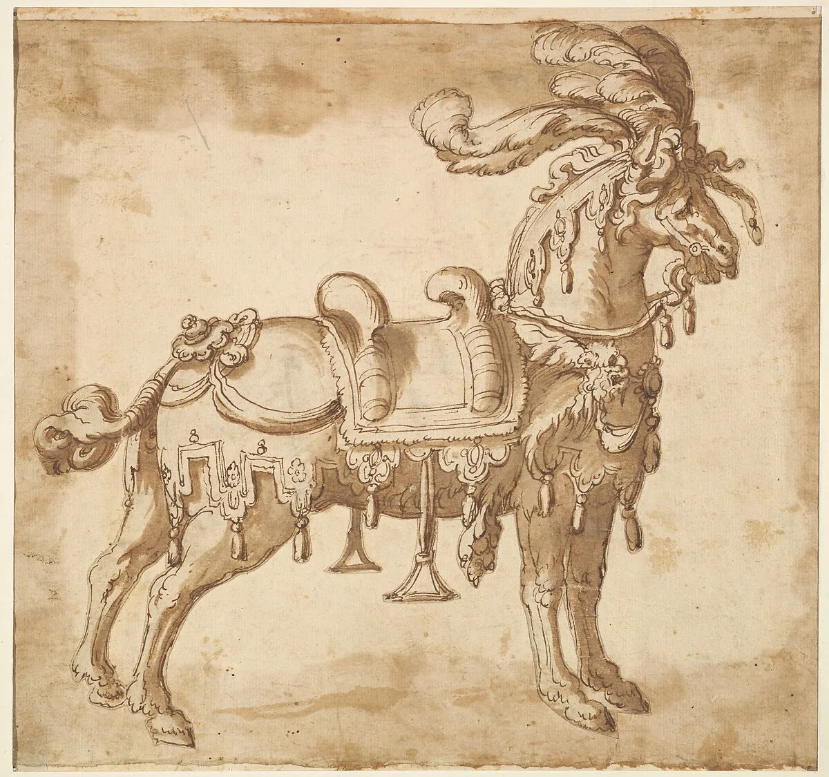 Horse Dressed Up for a Tournament or Ceremonial Entry — Baccio del Bianco
