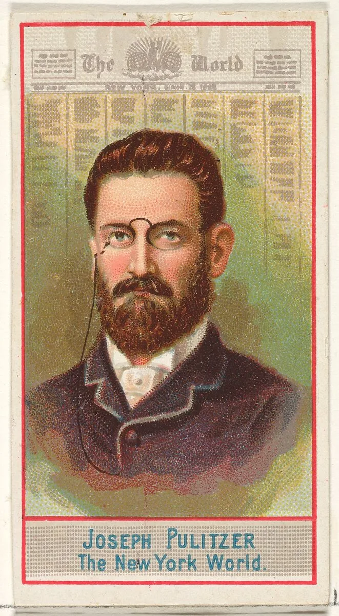 Joseph Pulitzer, The New York World, from the American Editors series (N1) for Allen & Ginter Cigarettes Brands — Allen & Ginter