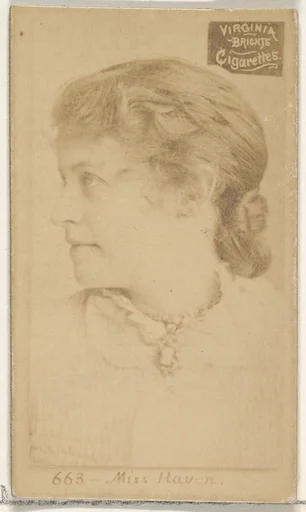 Card 663, Miss Haven, from the Actors and Actresses series (N45, Type 2) for Virginia Brights Cigarettes