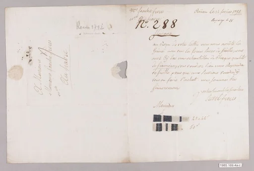 Letter with textile samples