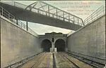 West Portal of Twin Tubes, Detroit River Tunnel, though which Michigan Central trains run, Detroit, Mich. — Unknown