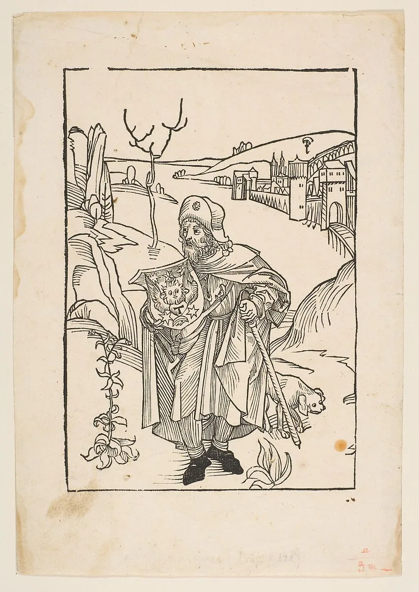 Gerson as a Pilgrim, frontispiece to Gersonis Opera, 1489 — Albrecht Dürer