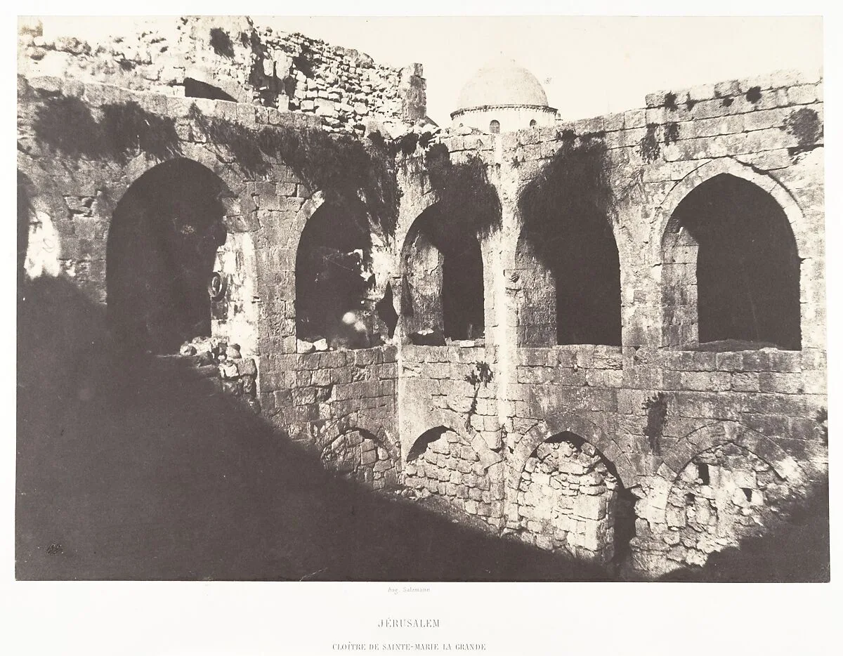 Jérusalem, Sainte-Marie-la-Grande, Cloître — Auguste Salzmann|Imprimerie photographique de Blanquart-Évrard, à Lille
